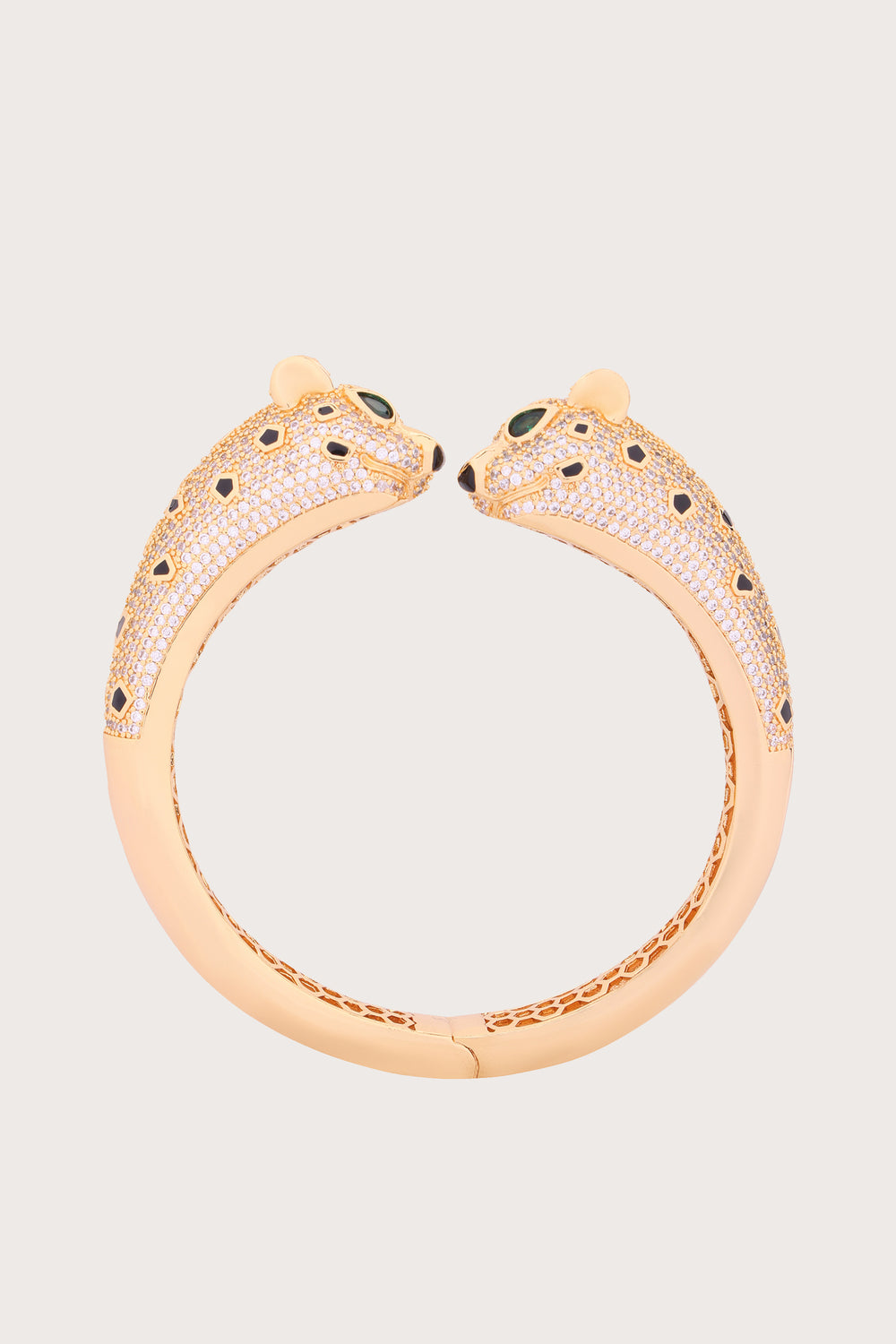 Luxe Panther | Golden Diamonds Black Bracelet