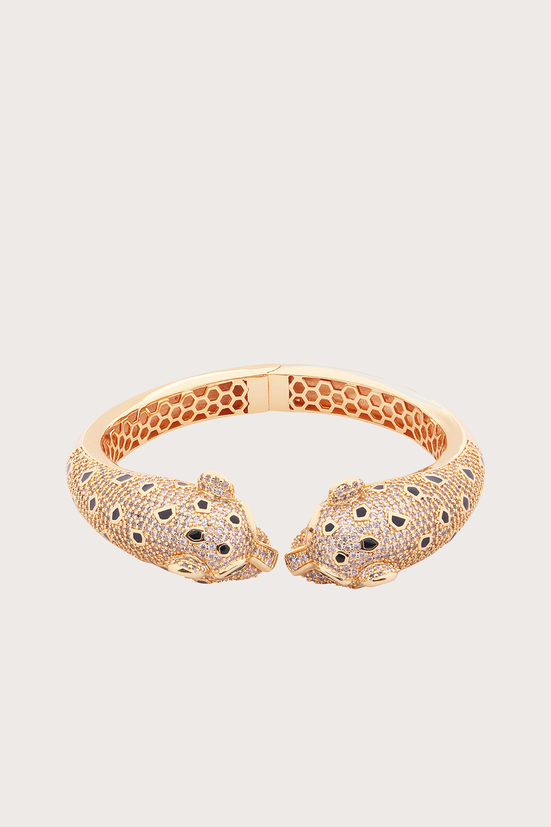 Luxe Panther | Golden Diamonds Black Bracelet