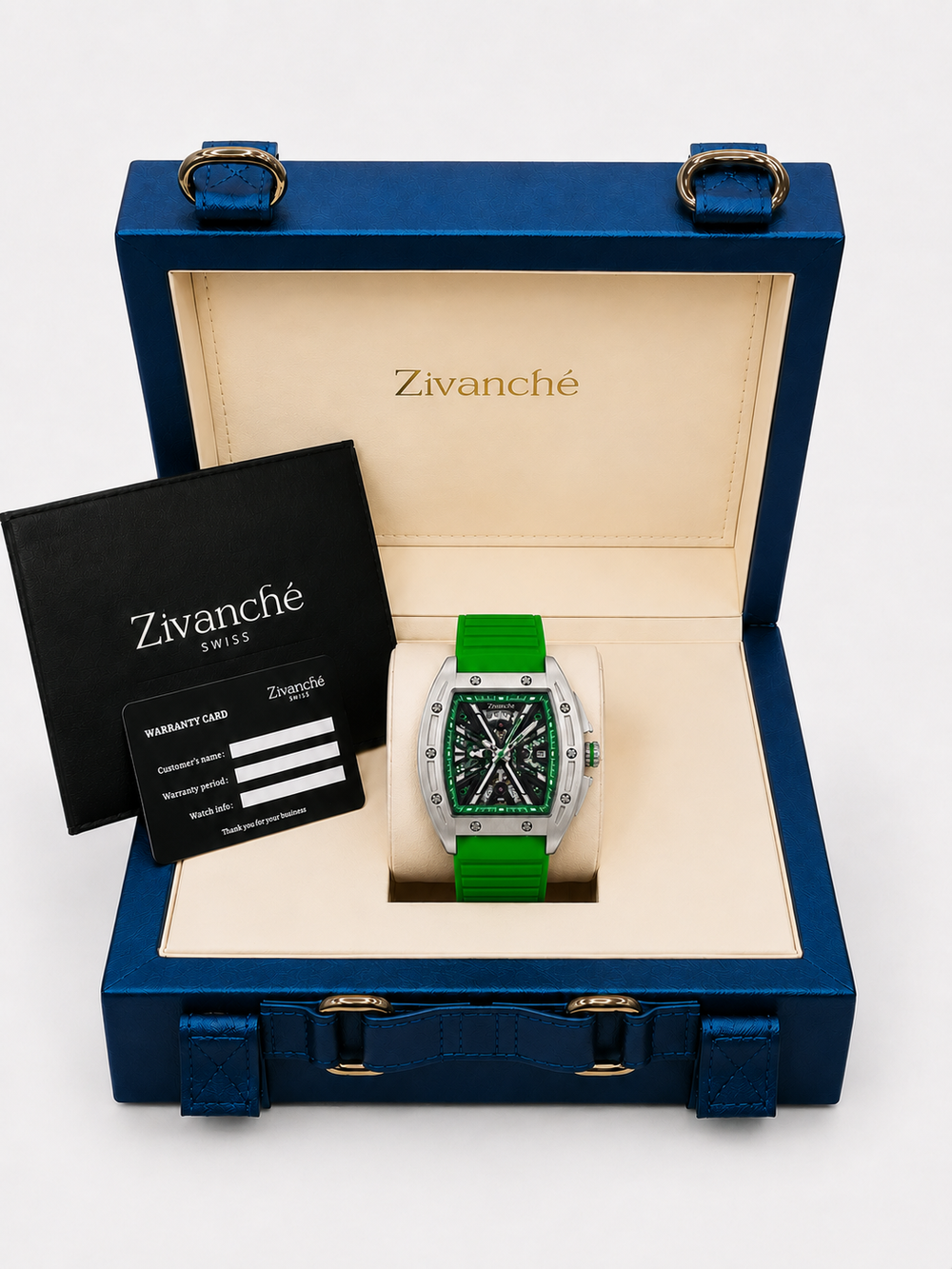 Hypervolt Silver Green Automatic Watch (44874877)