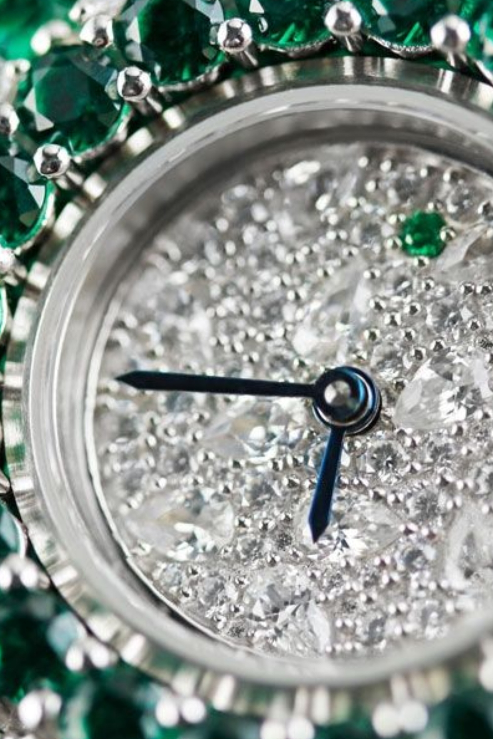 Emerald Radiance Diamond Halo Luxury Bracelet Watch