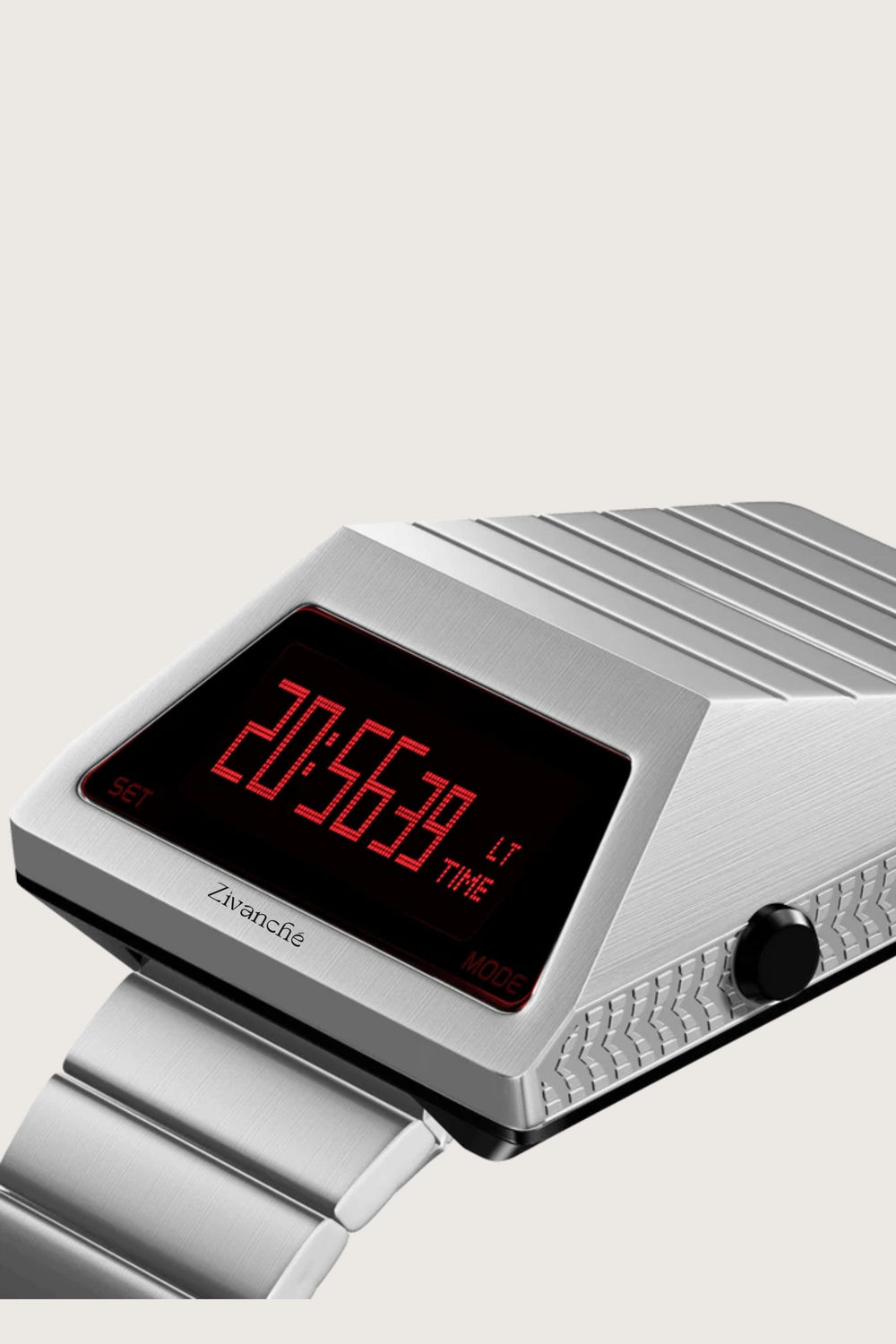 Armored Tank | Metallic Silver Digital Watch