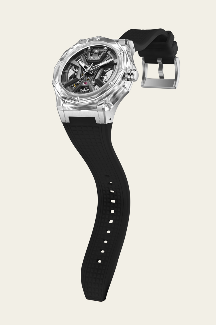 AILANG Black Momentum Skeleton symmetry Dial Mechanical Watch