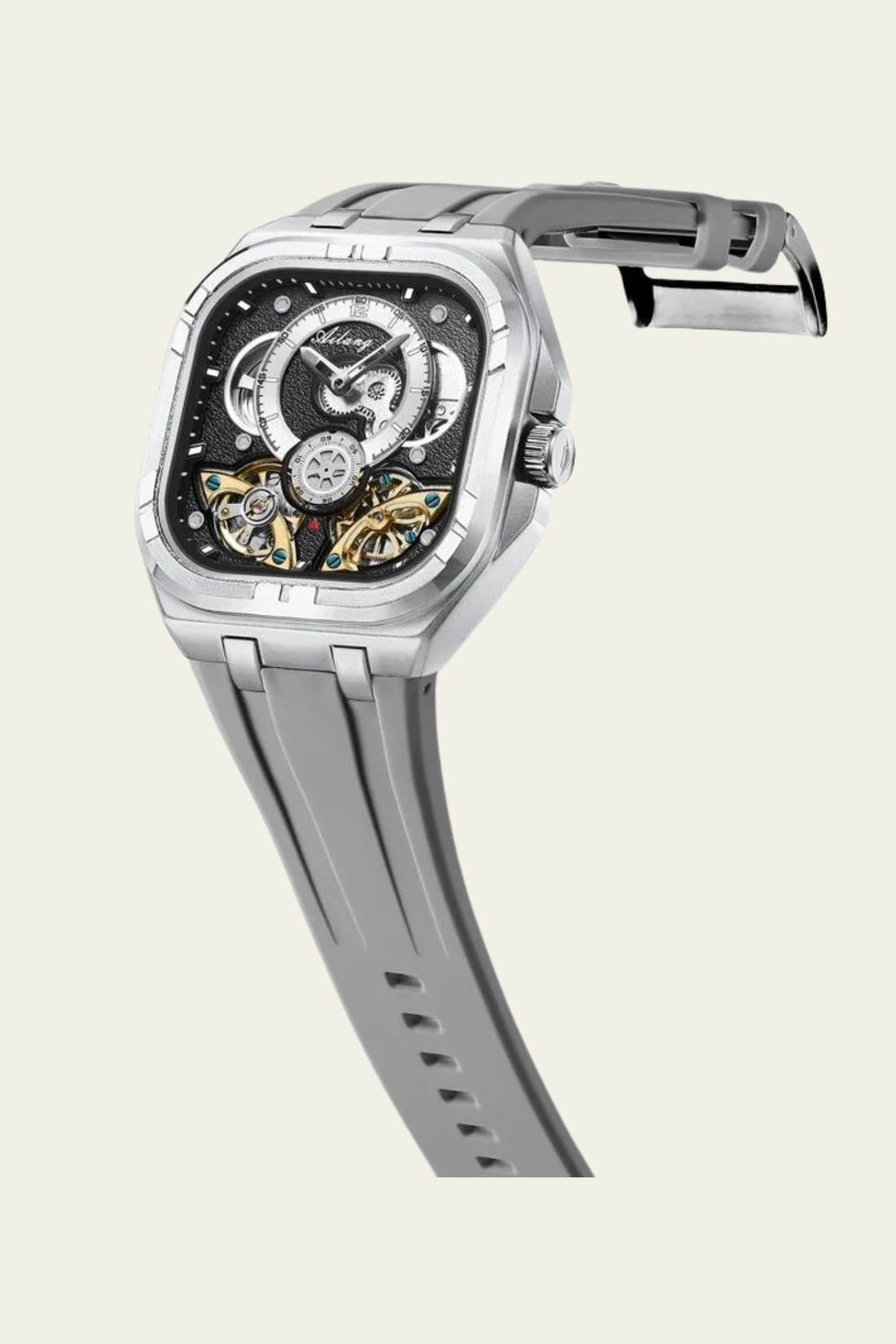 AILANG Square Gray & Black Mechanical Watch