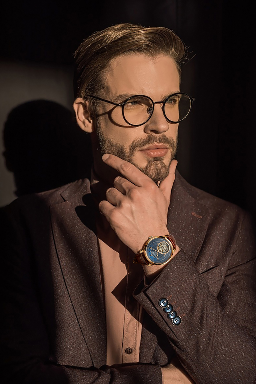 AILANG  Brown Multi-Feature Mechanical Luxe Watch