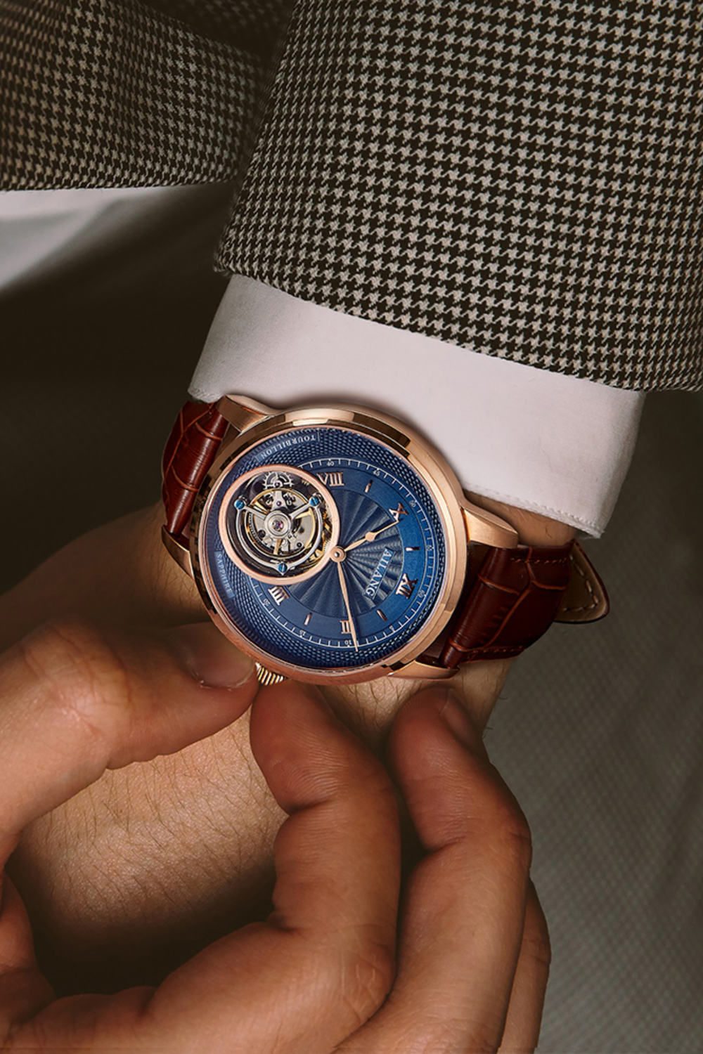 AILANG  Brown Multi-Feature Mechanical Luxe Watch