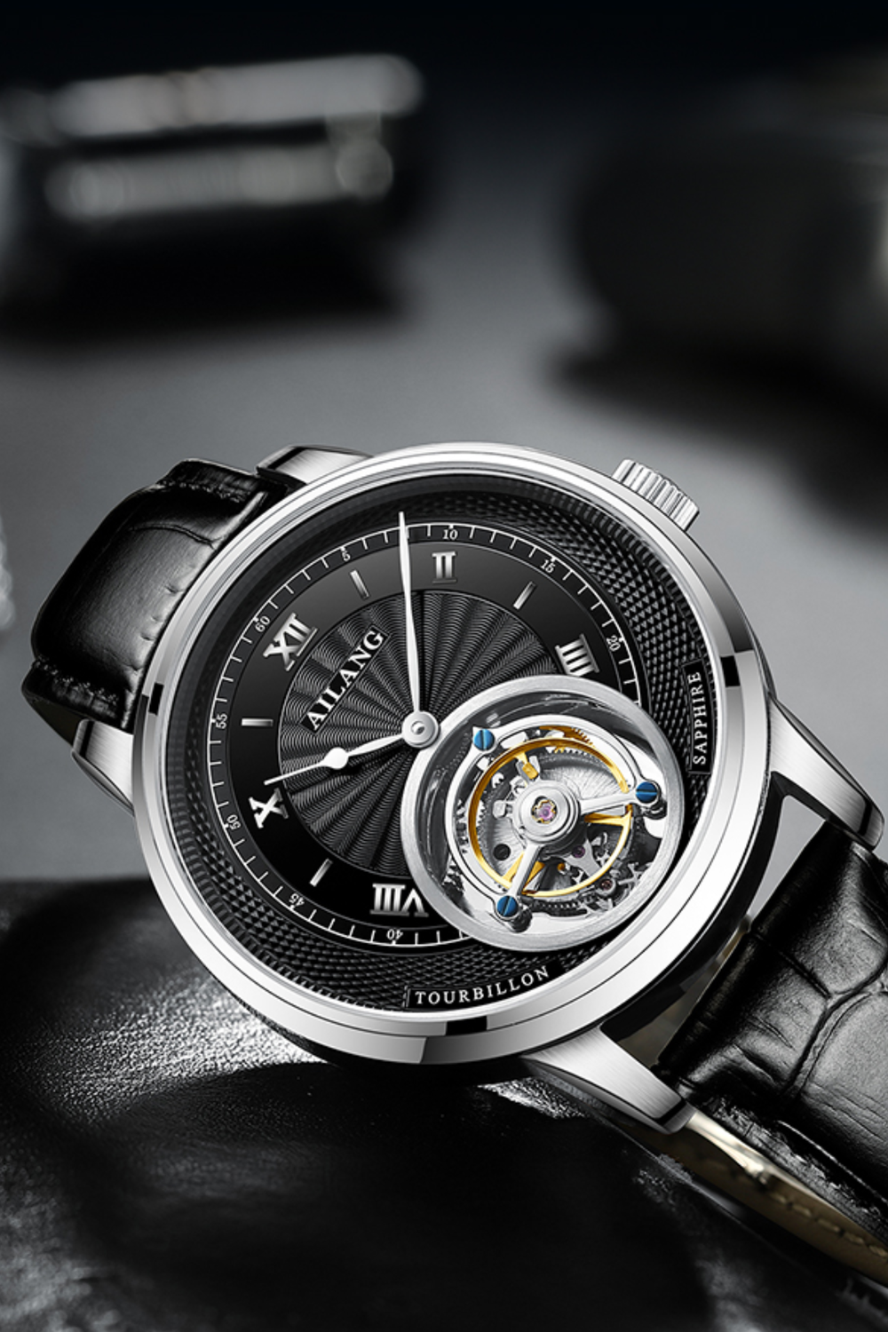 AILANG Tourbillon Black Multi-Feature Mechanical Luxe Watch