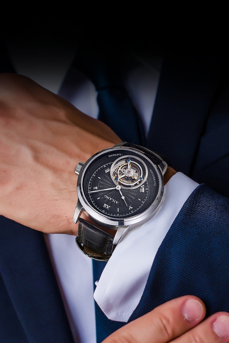 AILANG Tourbillon Black Multi-Feature Mechanical Luxe Watch