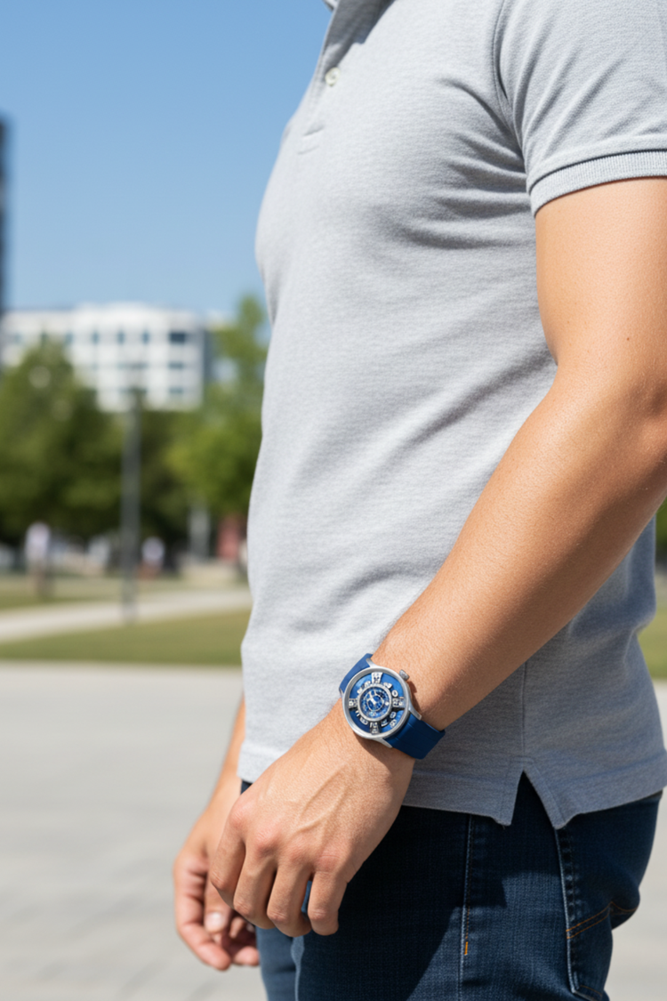 Aqua Rotator Blue Chronograph Watch
