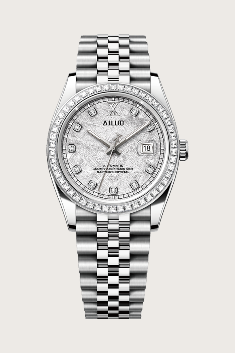 Ailuo Arctic Frost | All-Silver Automatic Diamond Watch