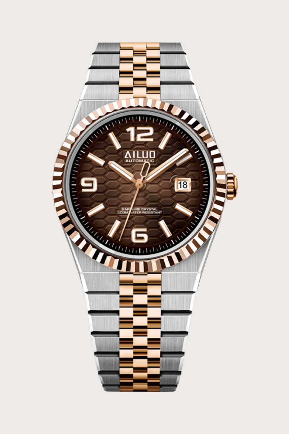 Ailuo Cocoa Hive | Two-Tone Rose Gold Automatic Watch (45530668)