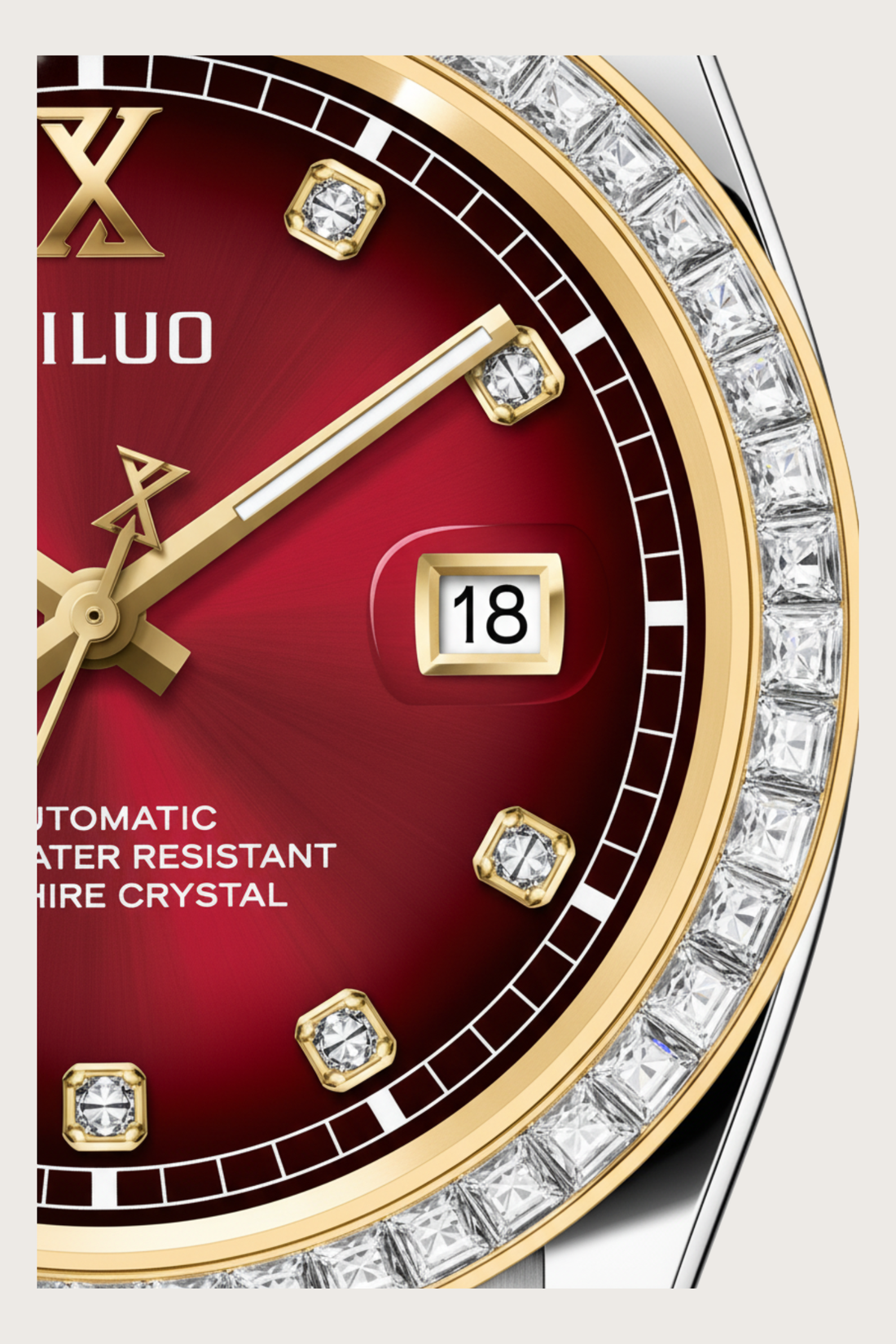Ailuo Crimson Royale | Two-Tone Gold Automatic Diamond Watch