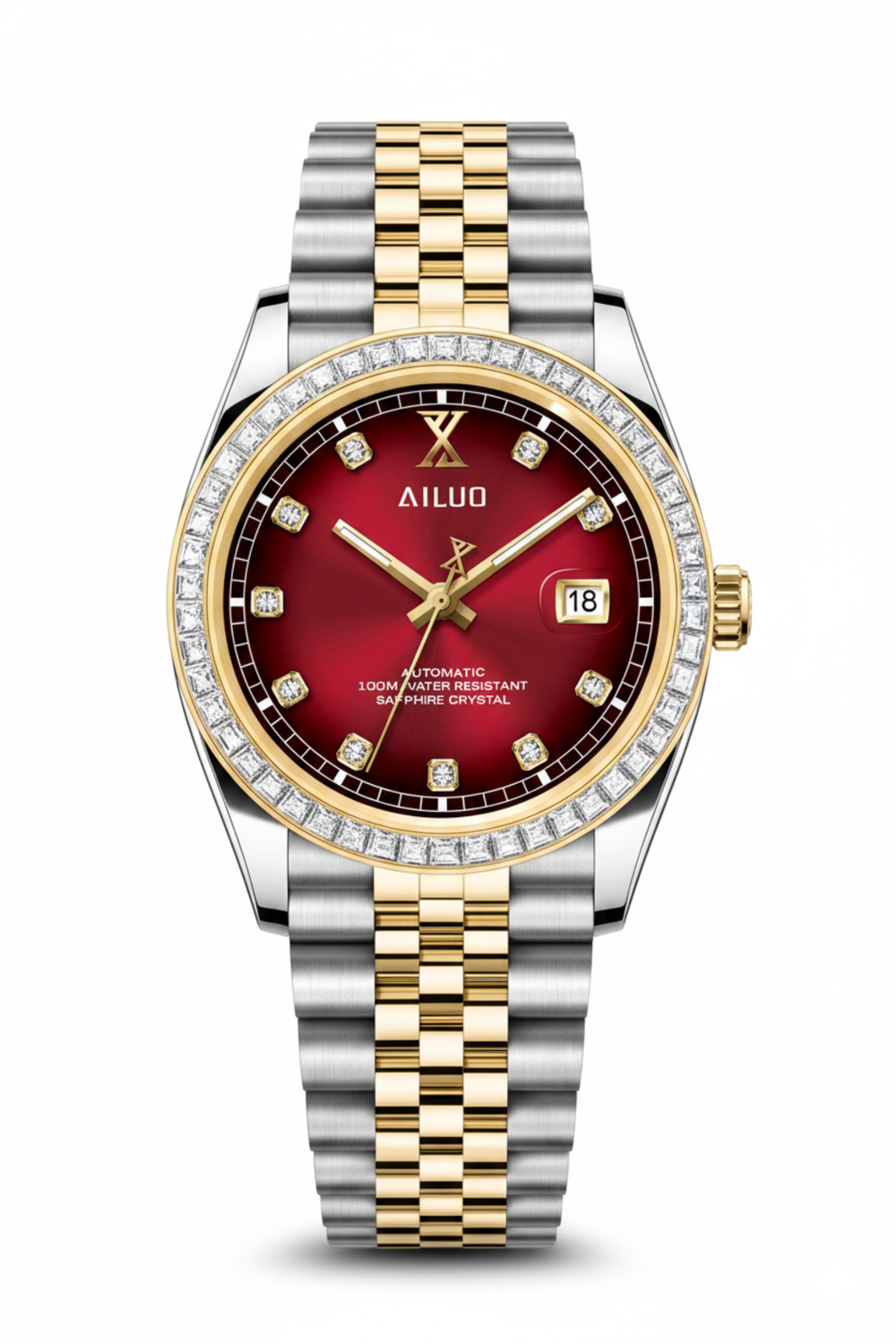 Ailuo Crimson Royale | Two-Tone Gold Automatic Diamond Watch