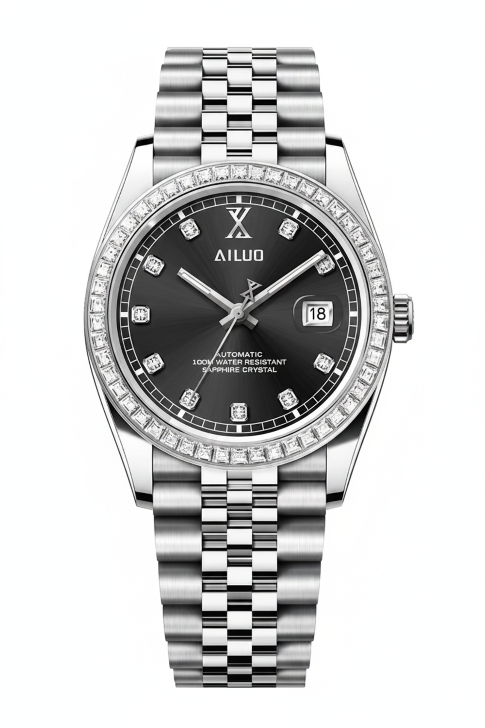 Ailuo Obsidian Prime | All-Silver Automatic Diamond Watch