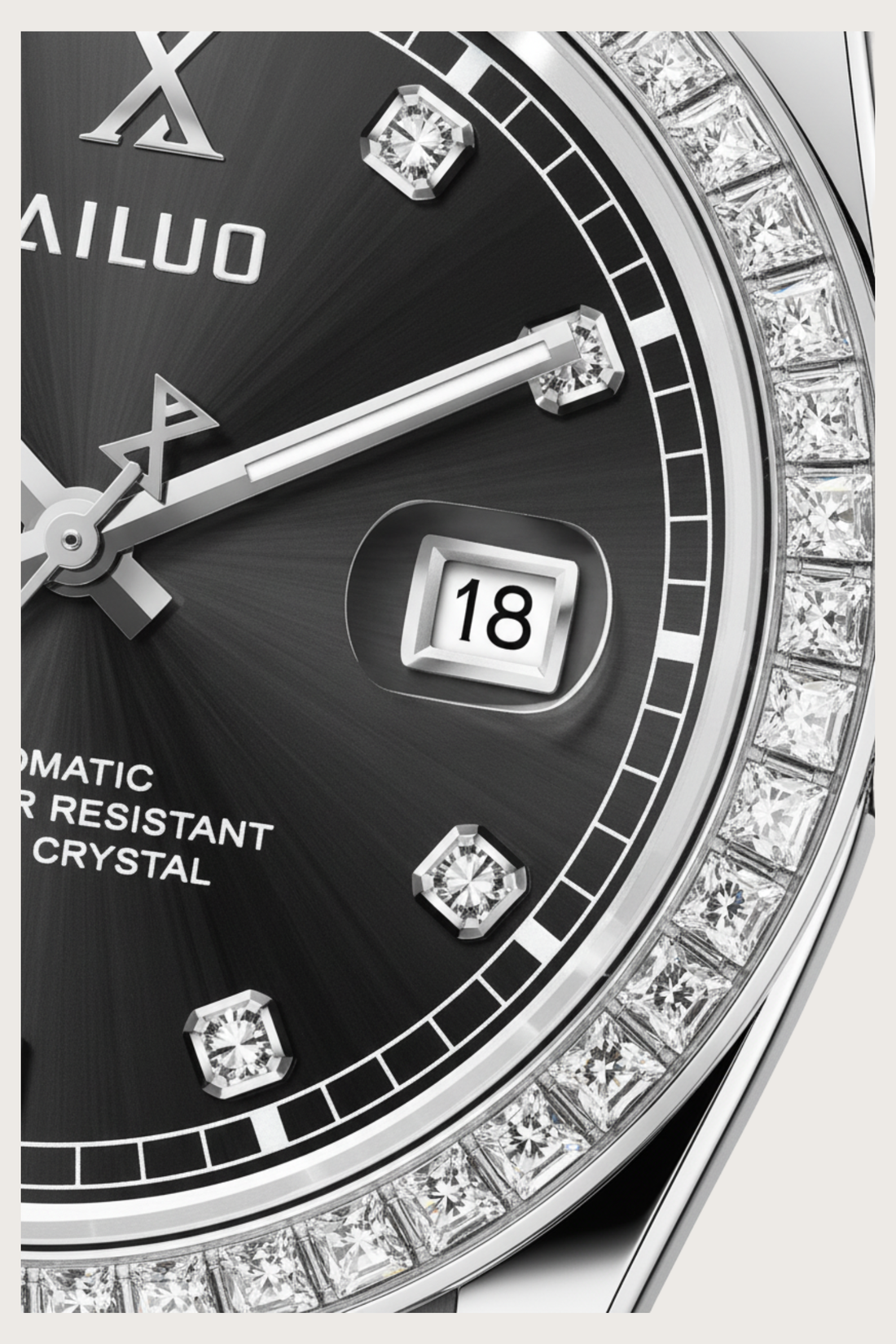 Ailuo Obsidian Prime | All-Silver Automatic Diamond Watch