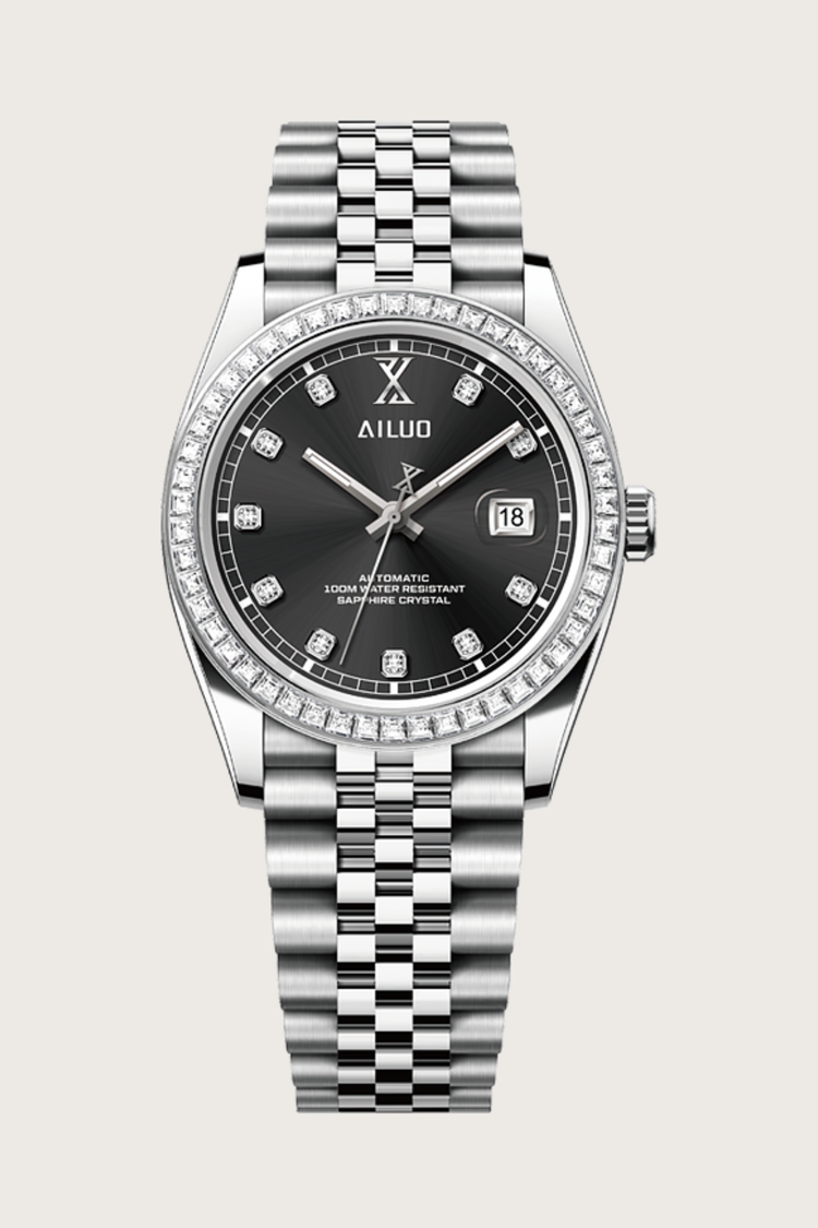 Ailuo Obsidian Prime | All-Silver Automatic Diamond Watch