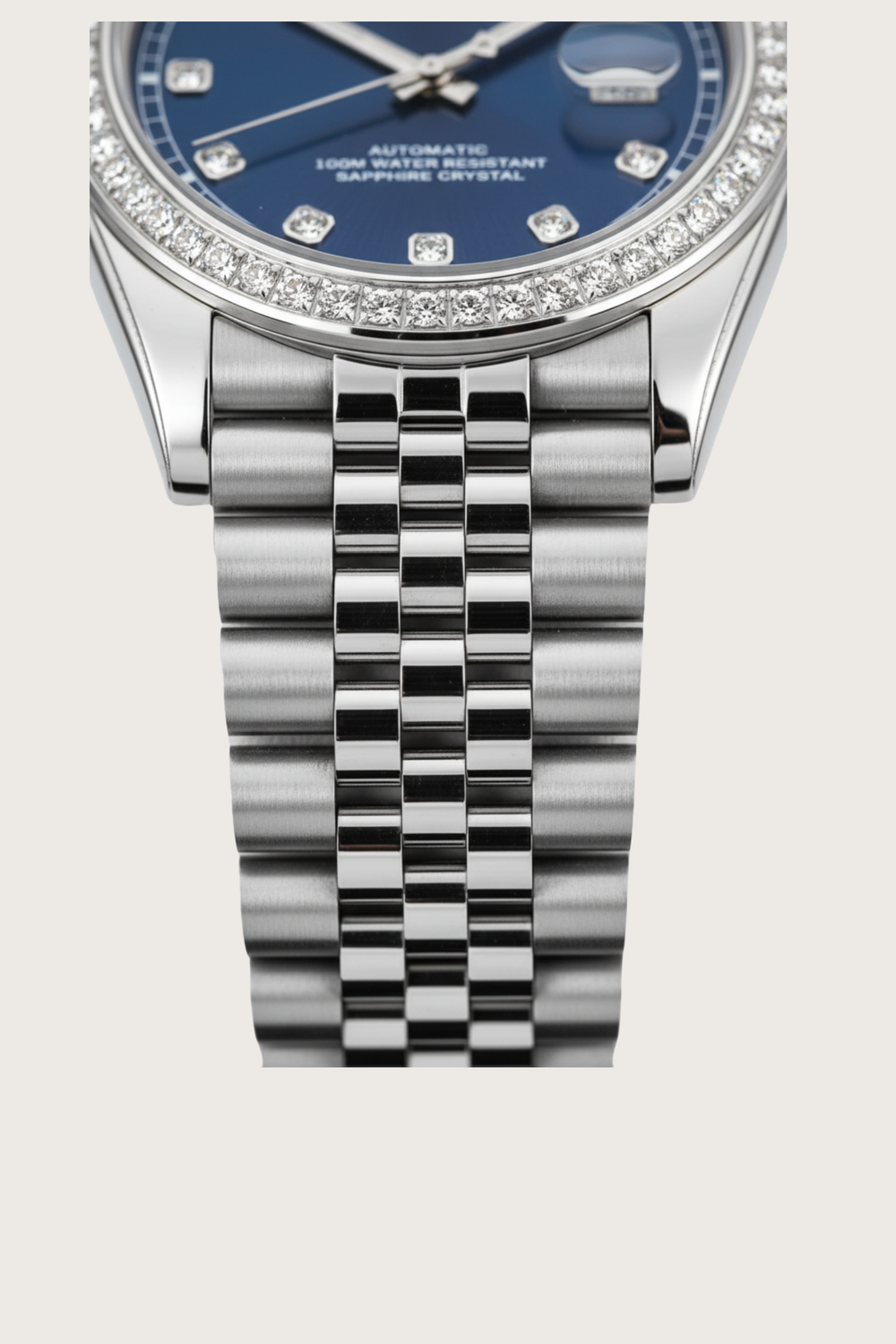 Ailuo Ocean Crest | Blue Silver Automatic Diamond Watch