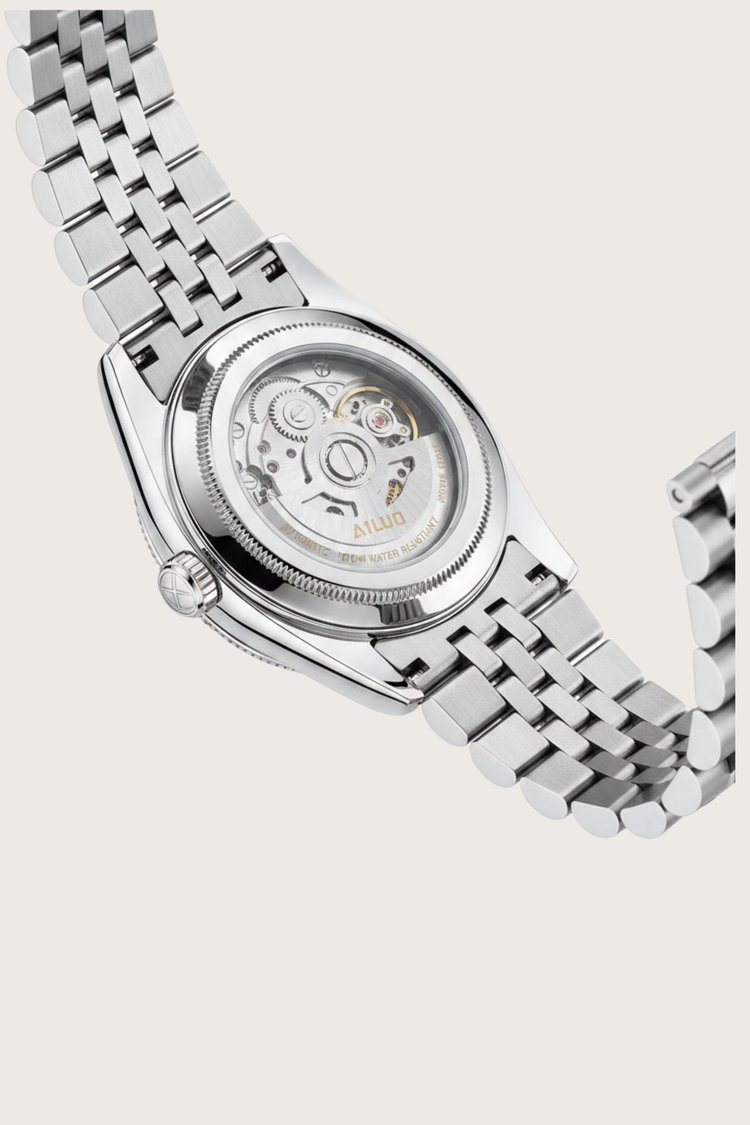 Ailuo Ocean Crest | Blue Silver Automatic Diamond Watch