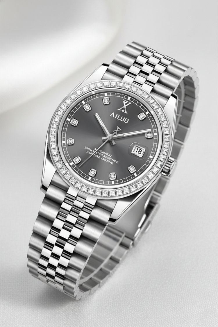 Ailuo Sterling Mist | All-Silver Automatic Diamond Watch