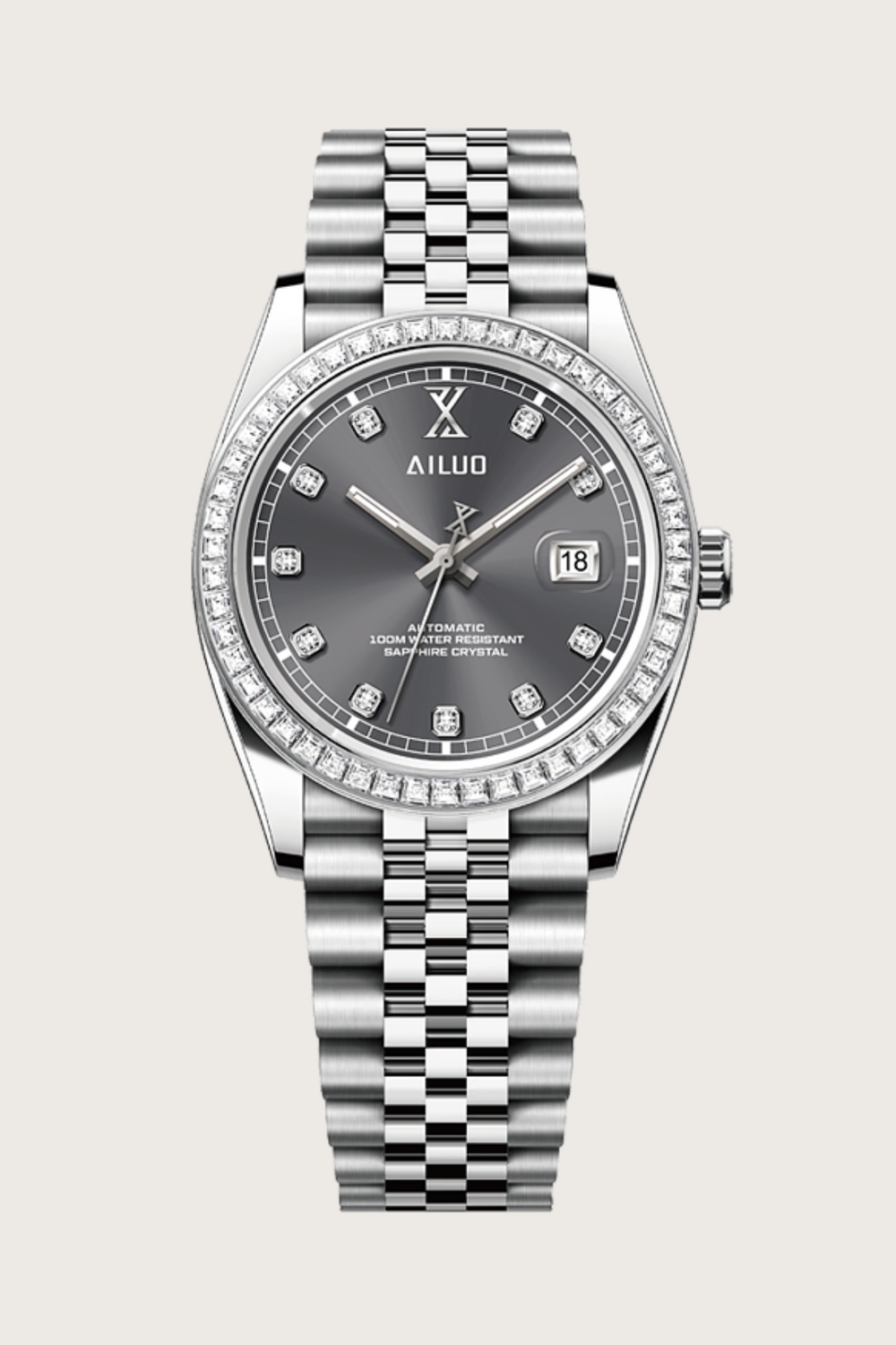 Ailuo Sterling Mist | All-Silver Automatic Diamond Watch