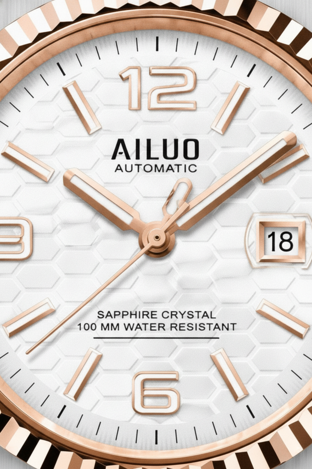 Ailuo White Hive | Two-Tone Rose Gold Automatic Watch