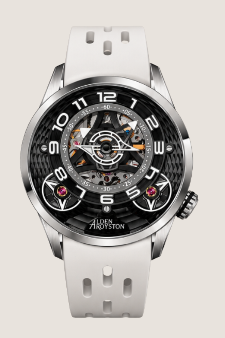 Alden Royston Black Skeleton Automatic Watch