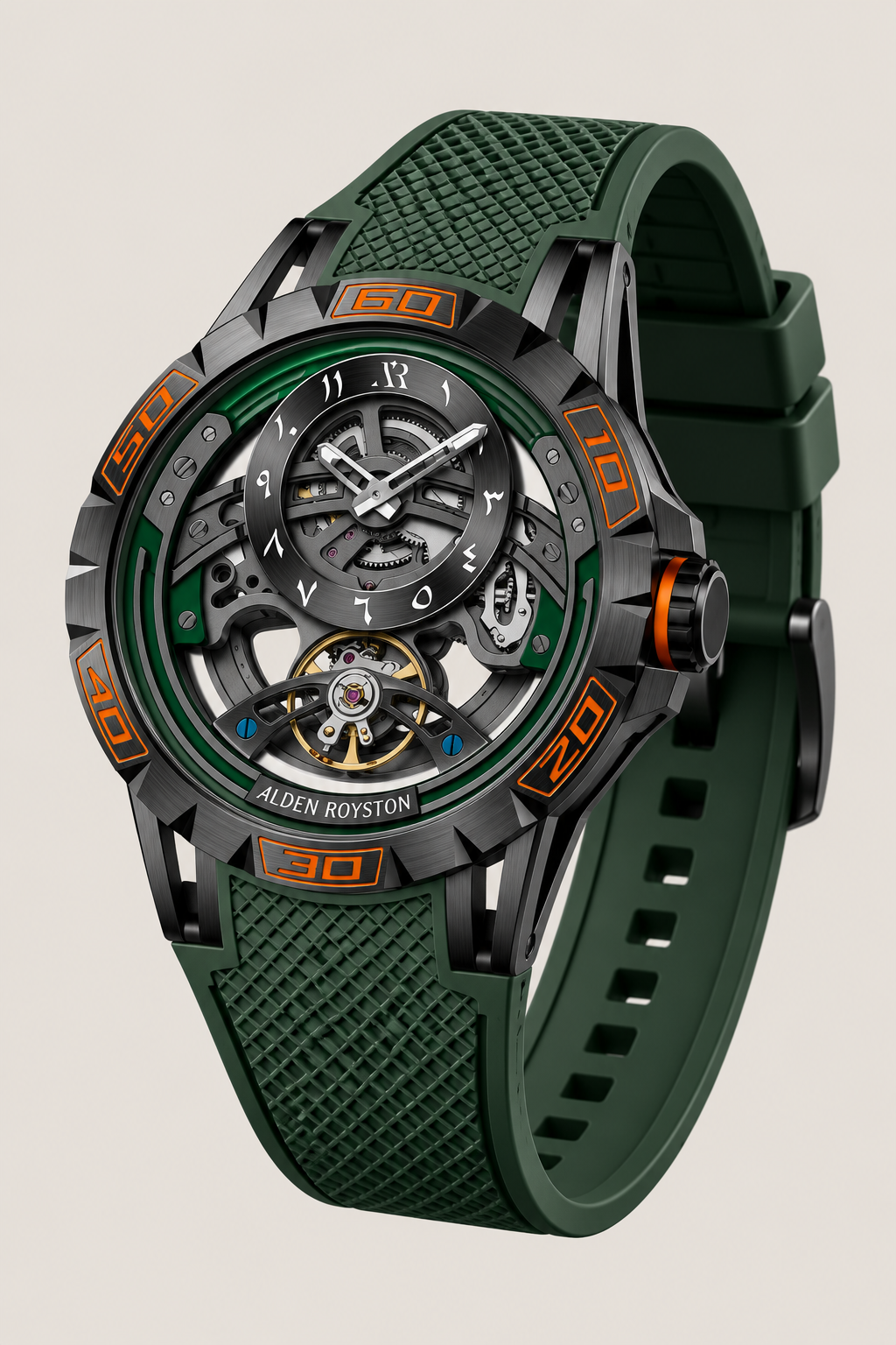 Architect of Time Automatic Movement Watch - Black & Green