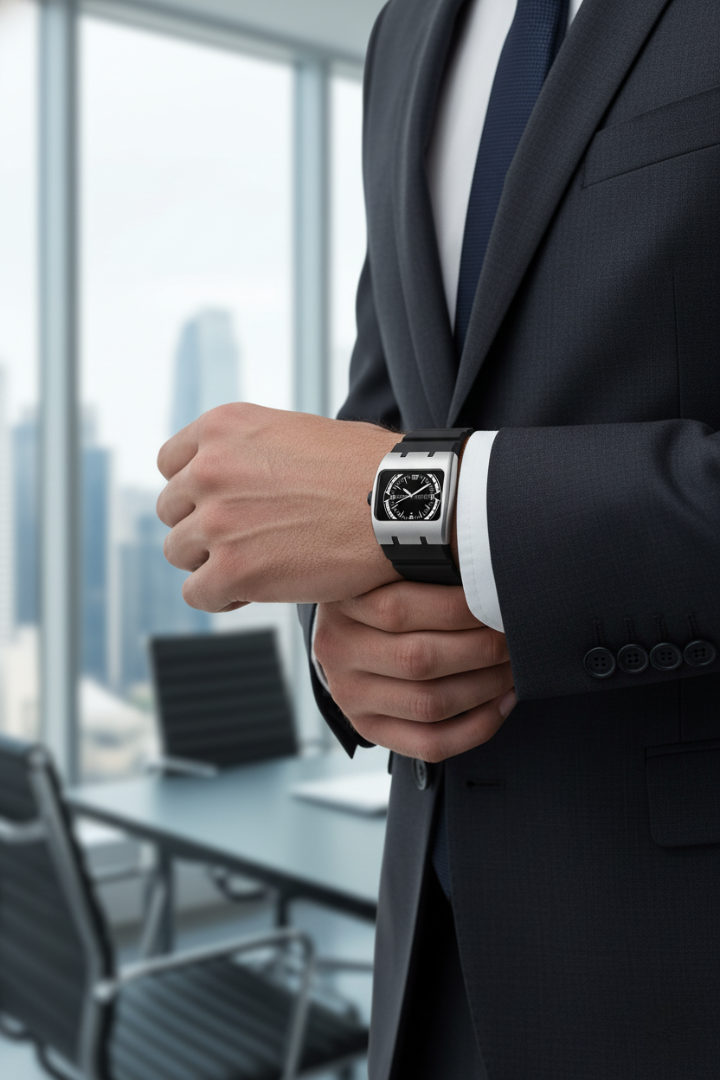 Armor Grid | Black White Dial Watch