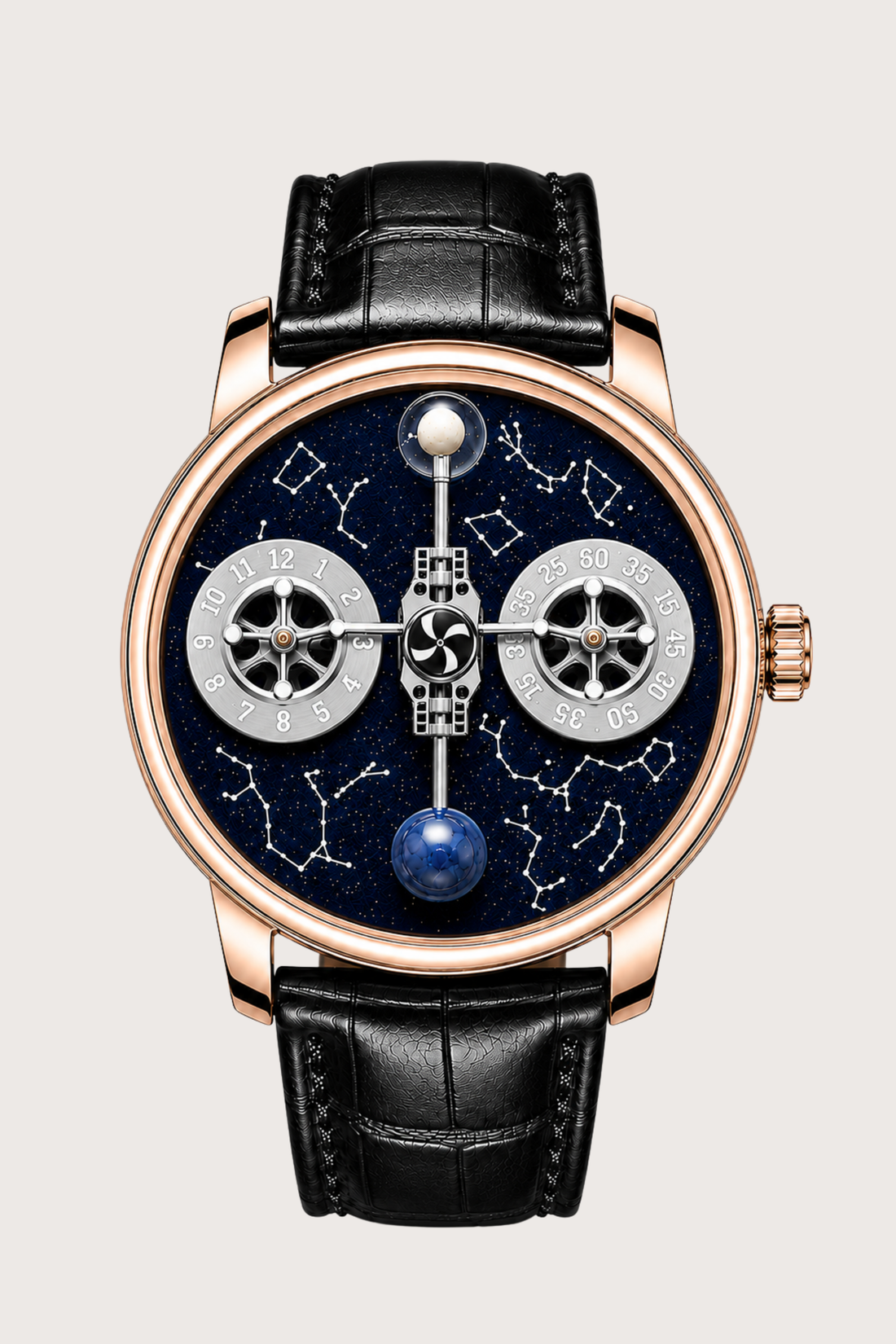 Astral Rosegold Black Orbit Constellation Watch
