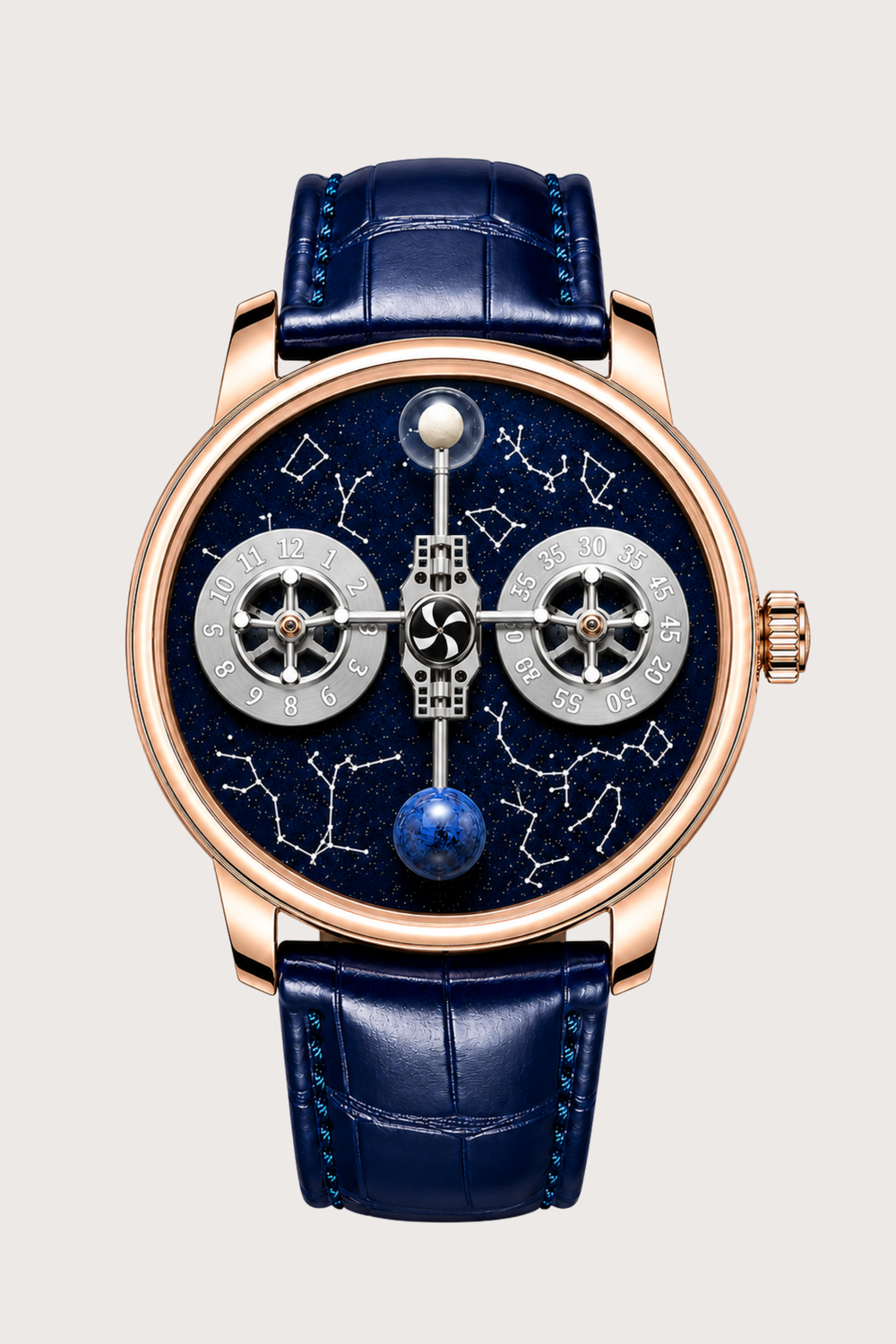 Astral Rosegold Blue Orbit Constellation Watch
