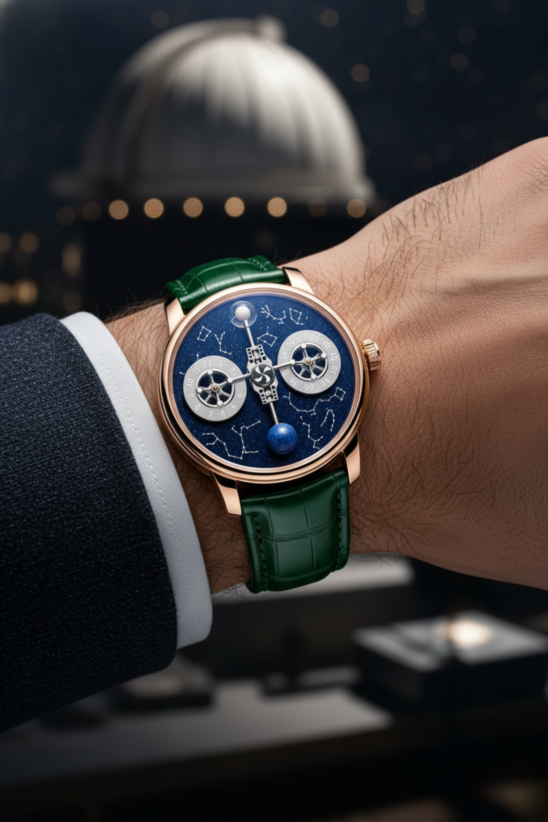 Astral Rosegold Green Orbit Constellation Watch