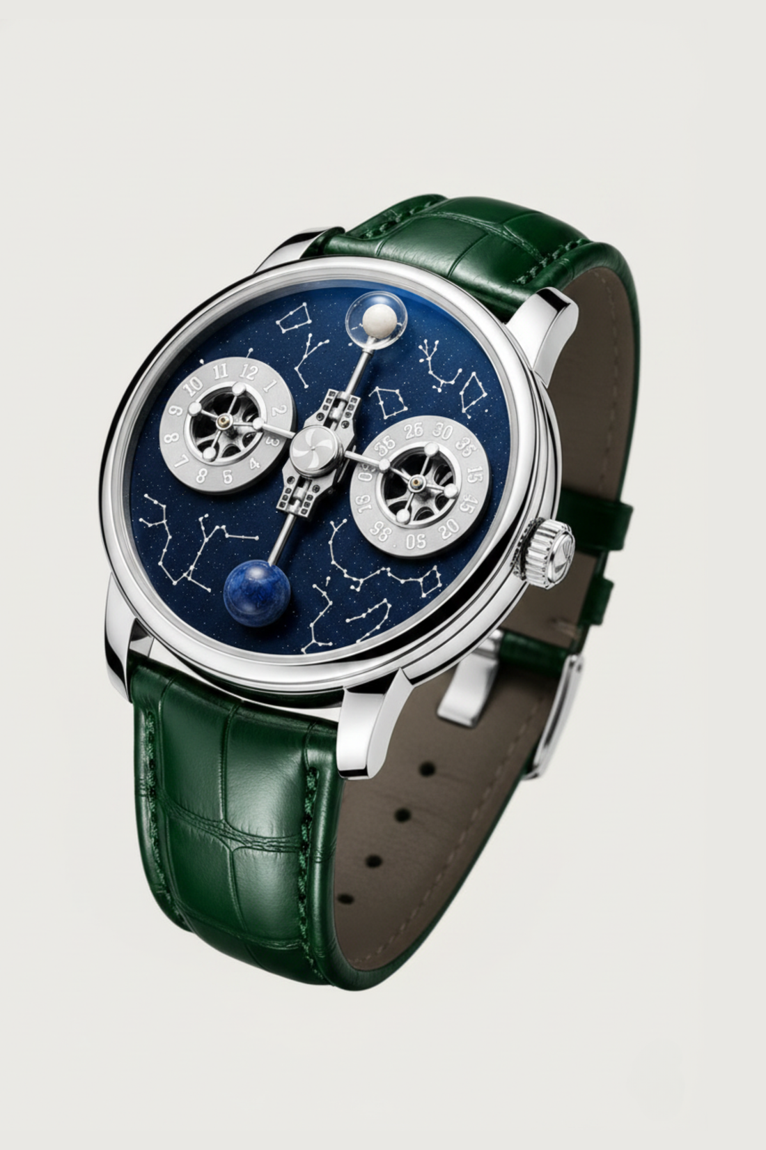 Astral Silver Green Orbit Constellation Watch
