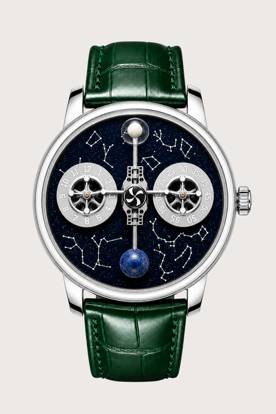 Astral Silver Green Orbit Constellation Watch