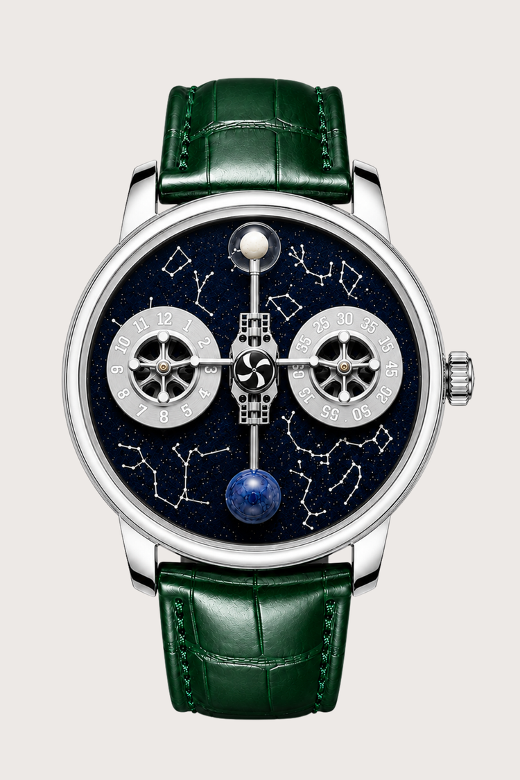 Astral Silver Green Orbit Constellation Watch