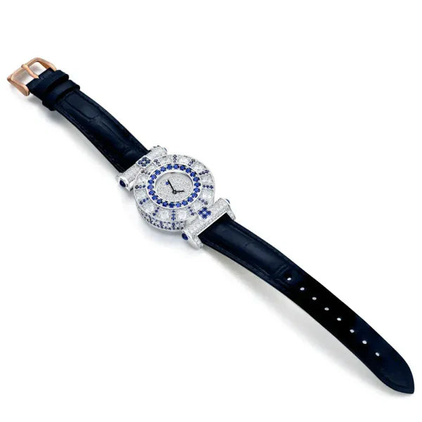 Zivanche Royal Sapphire Halo Diamond Watch