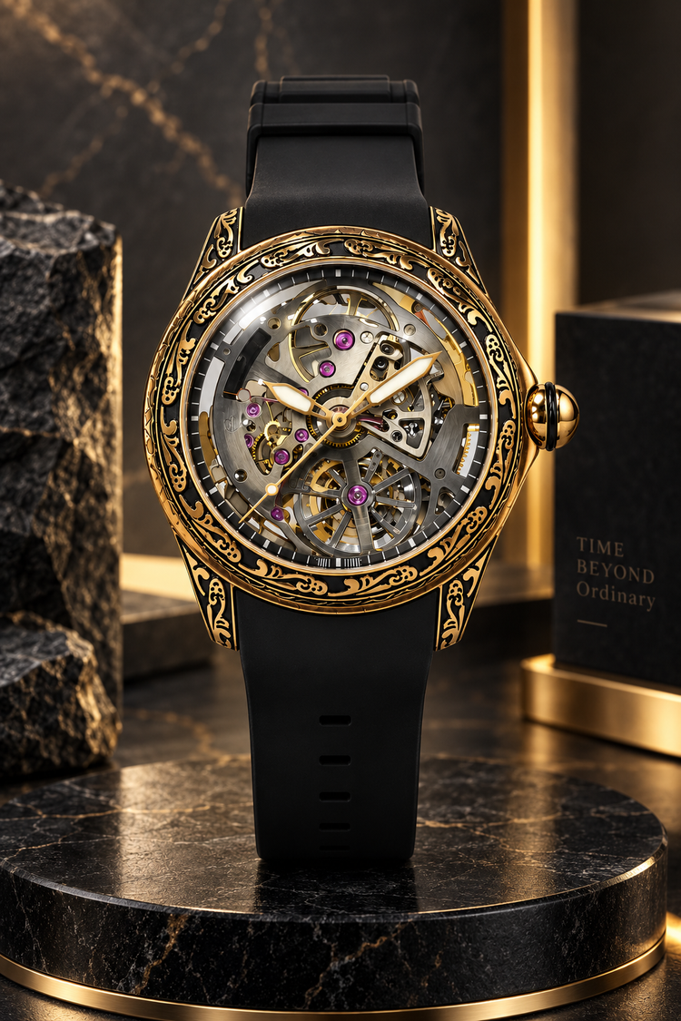 The Gilded Emperor Skeleton Automatic Watch