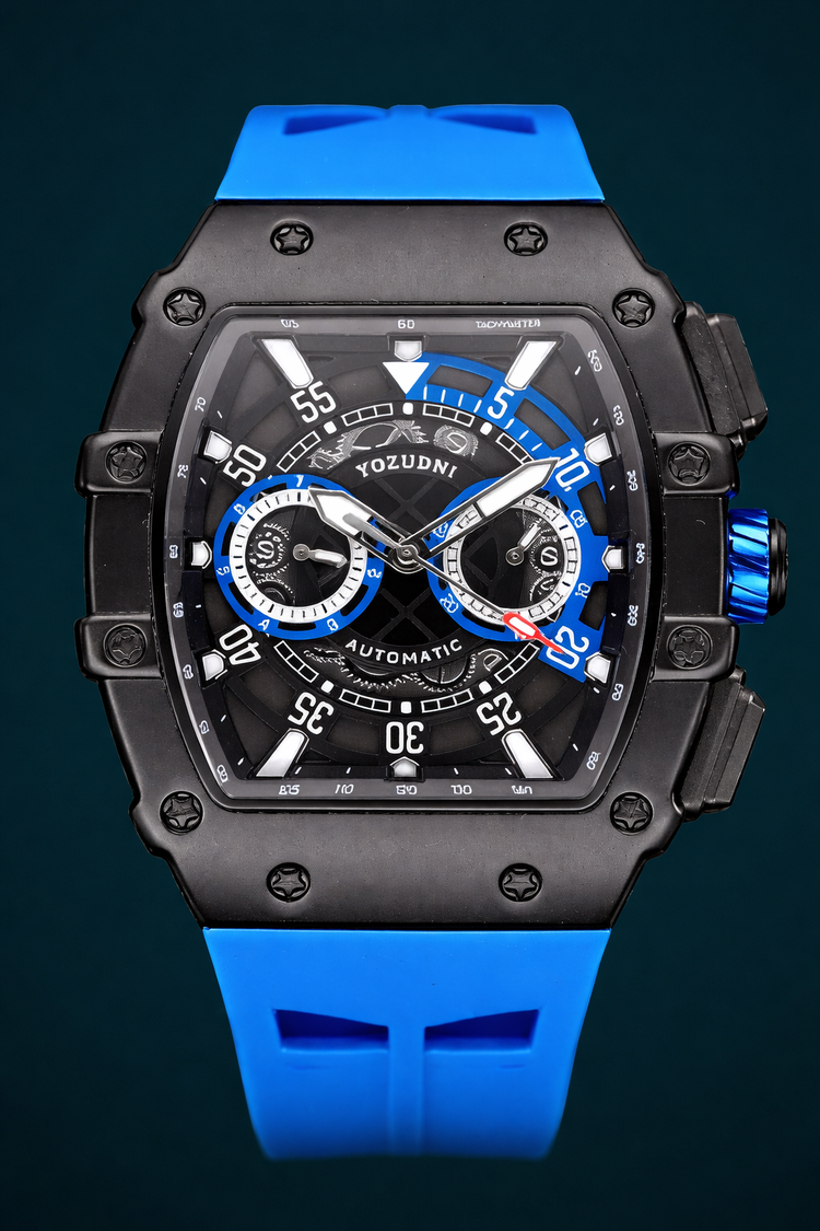 YOZUDNI Blue Vortex | Octagon Skeleton Automatic Edition
