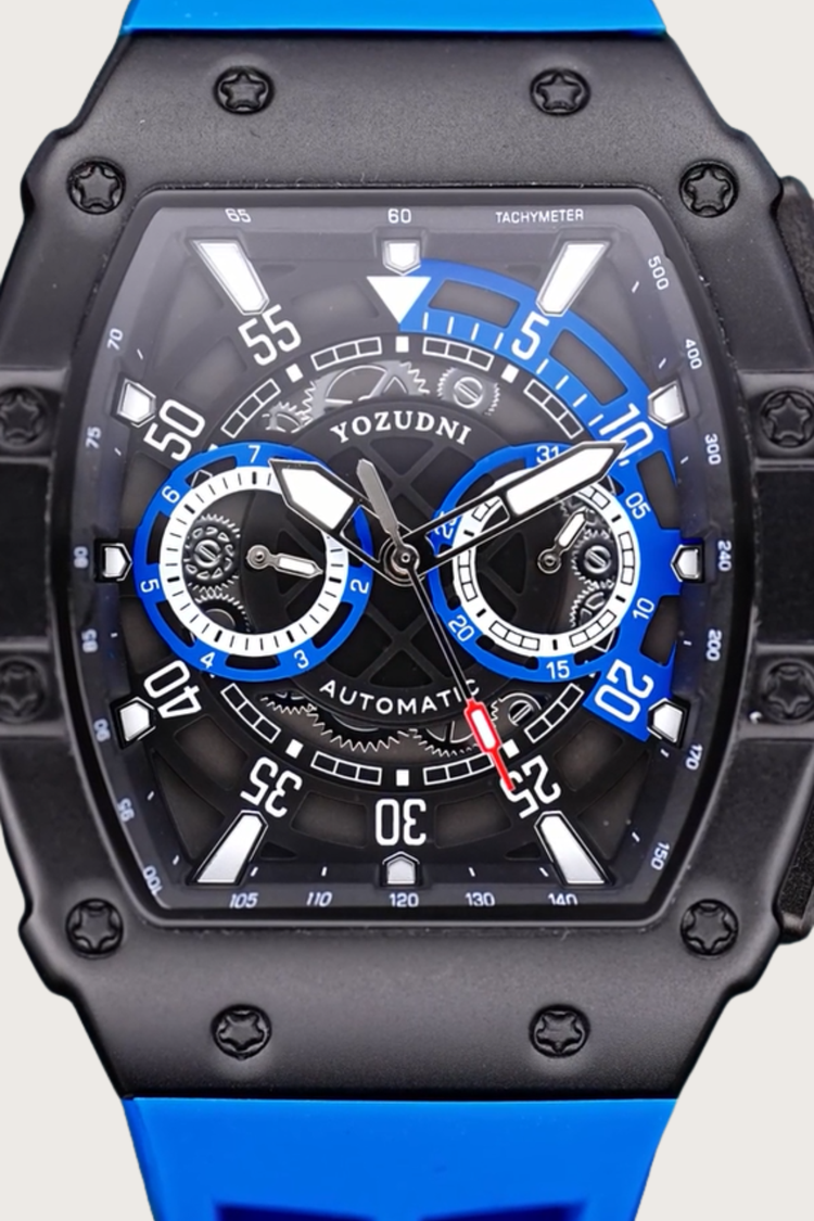 YOZUDNI Blue Vortex | Octagon Skeleton Automatic Edition