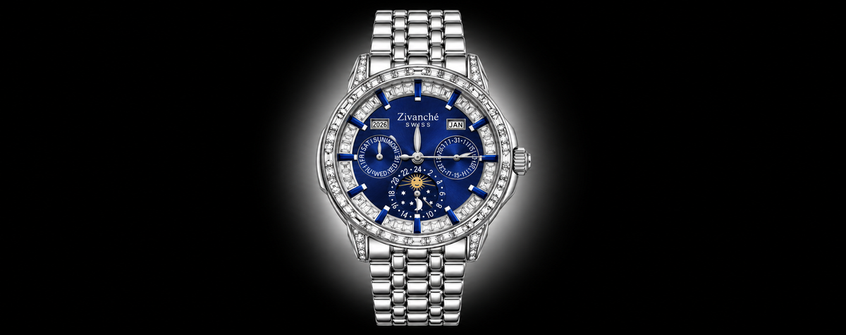 Sirius | Silver Blue Diamond Automatic Watch (43014175)