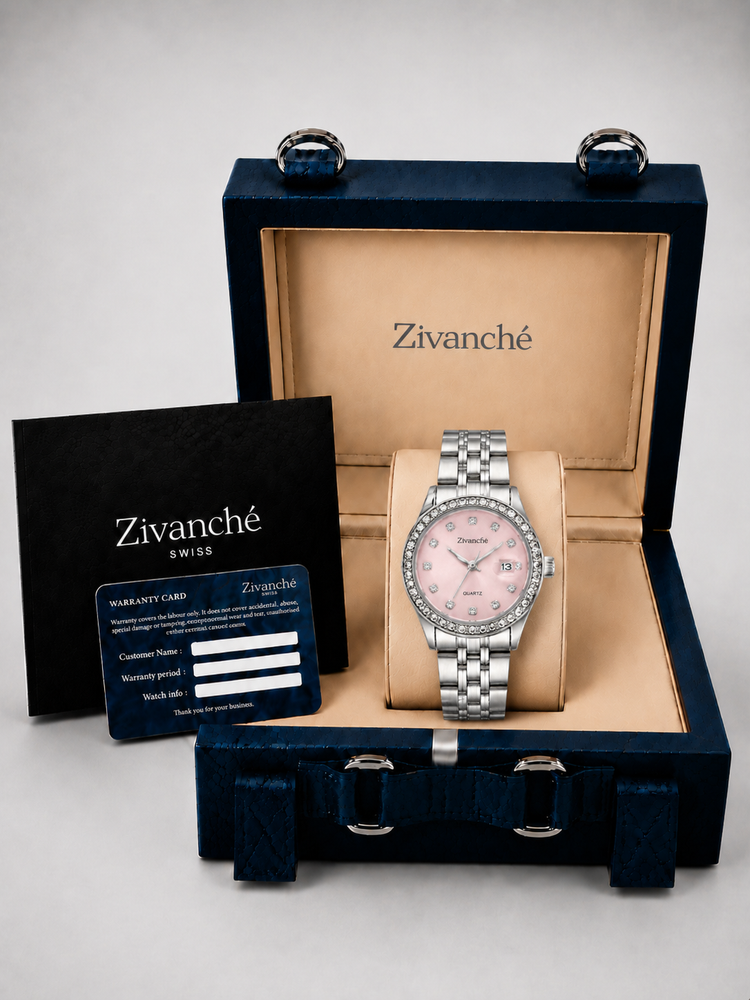 Stellar Grace Silver Pink Diamond Quartz edition Watch (44580767)