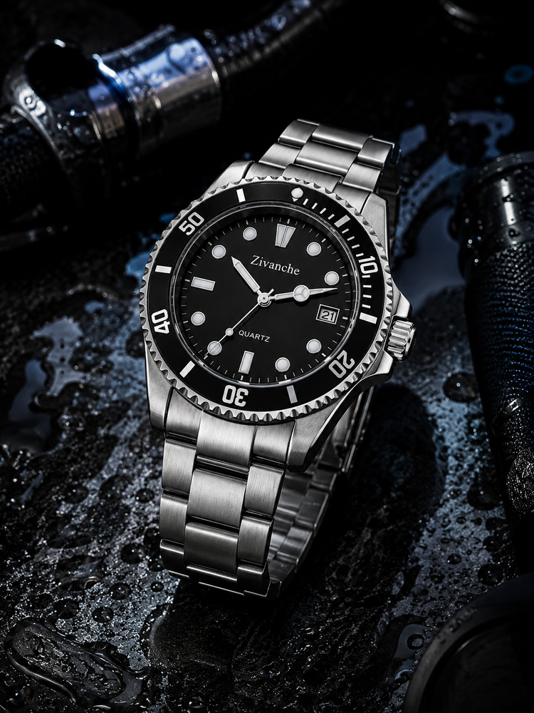 Royal Horizon Silver Black Quartz Edition Watch
