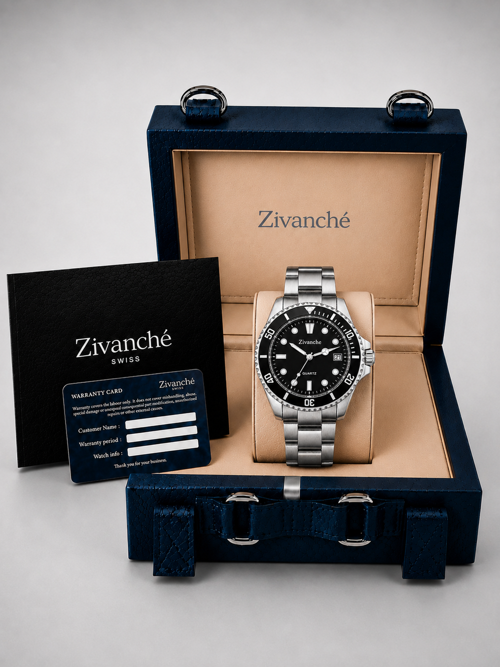 Royal Horizon Silver Black Quartz Edition Watch
