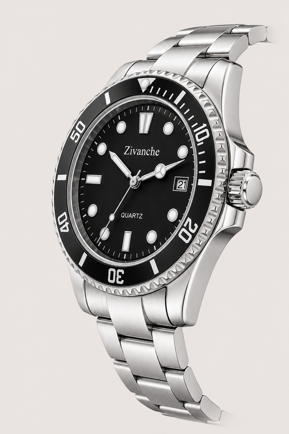 Royal Horizon Silver Black Quartz Edition Watch