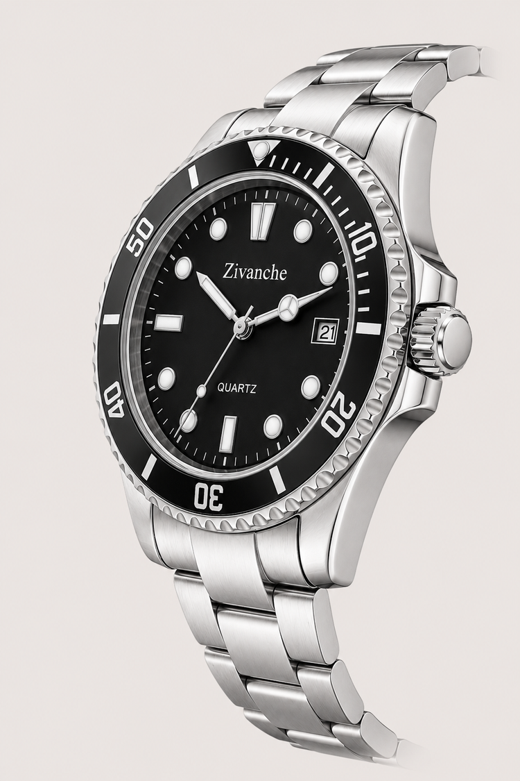 Royal Horizon Silver Black Quartz Edition Watch