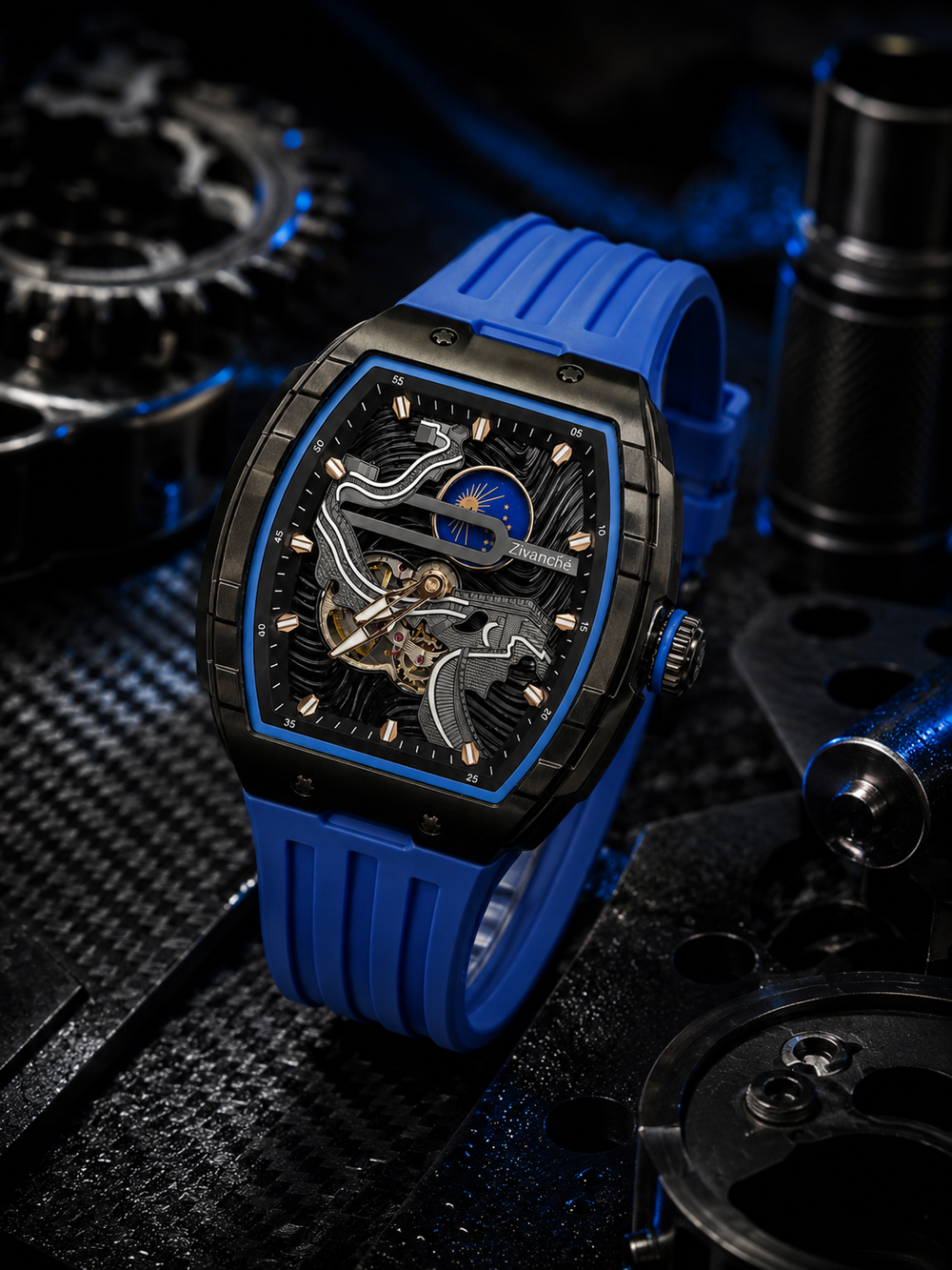 Crimson Orbit Black Blue  Automatic Watch (44658706)