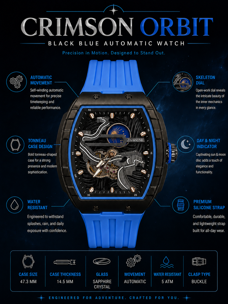 Crimson Orbit Black Blue  Automatic Watch (44658706)