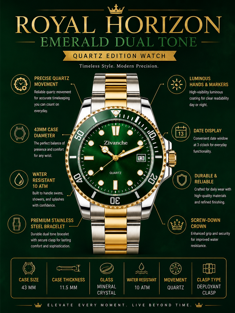 Royal Horizon Emerald Dual Tone Quartz Edition Watch (44658753)
