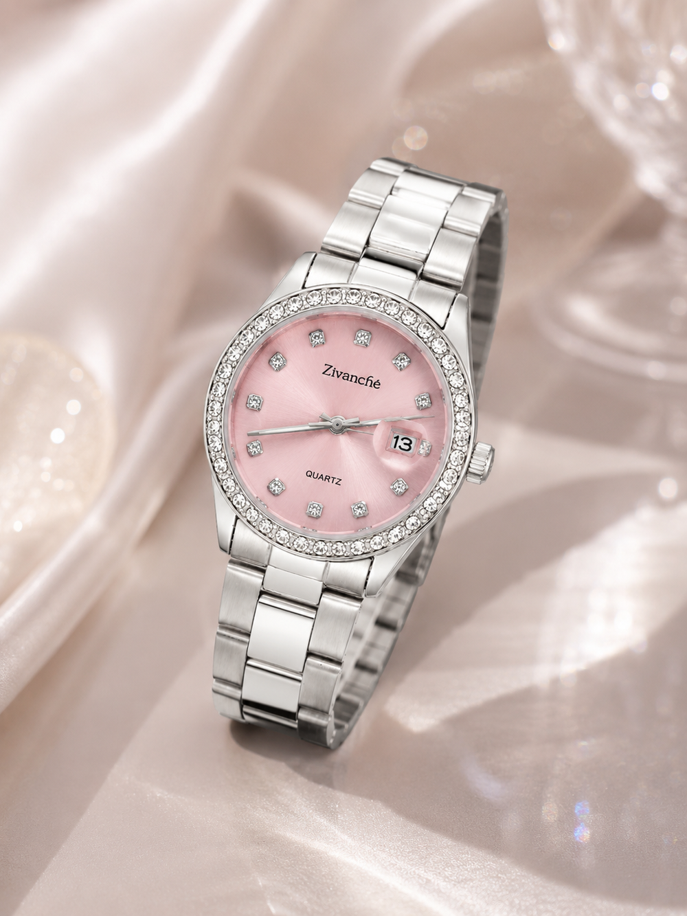 Stellar Grace Silver Pink Diamond Quartz edition Watch (44580767)