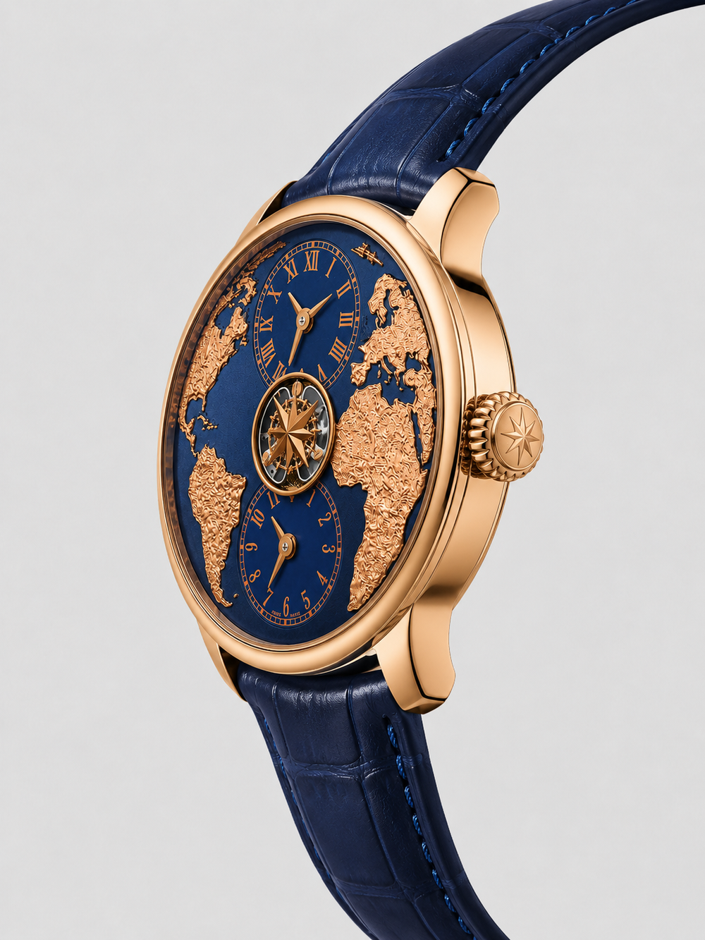 Empire of Time | Blue Rose Gold World Automatic Watch - (39907754)