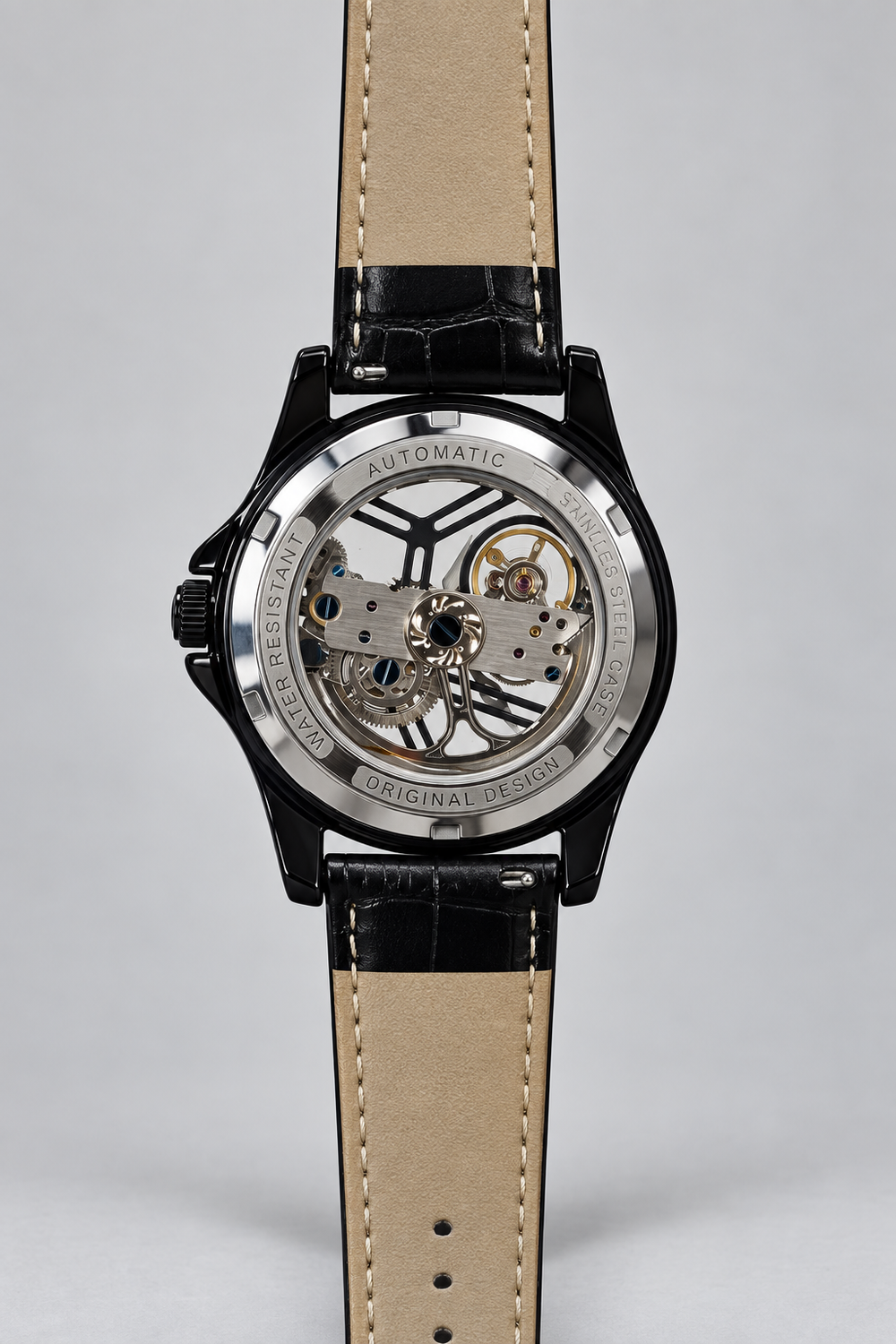 Zivanché Crimson Circuit Black Skeleton Automatic Watch