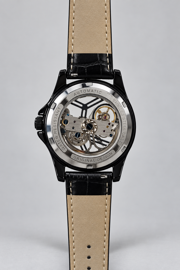 Zivanché Crimson Circuit Black Skeleton Automatic Watch